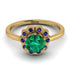 0.8 Carat Emerald Halo Engagement Ring - Pamela No. 64 image 2