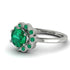 0.8 Carat Emerald Halo Engagement Ring - Pamela No. 21 image 3