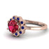 0.8 Carat Ruby Halo Engagement Ring - Pamela No. 71 image 3