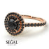 Double Halo Black Diamond Ring - Zoey No. 32 image 14
