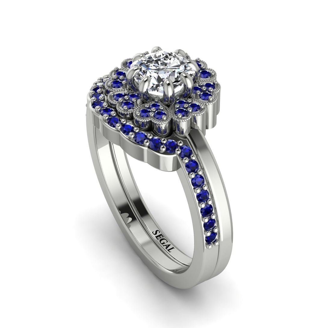 Double Halo Diamond Cushion Bridal Set - Sharon No. 63