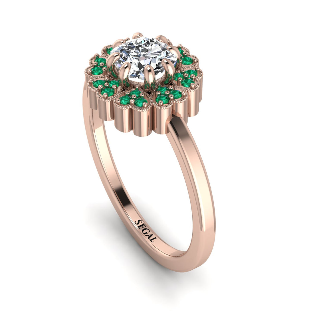 Double Halo Diamond Cushion Engagement Ring - Sharon No. 17
