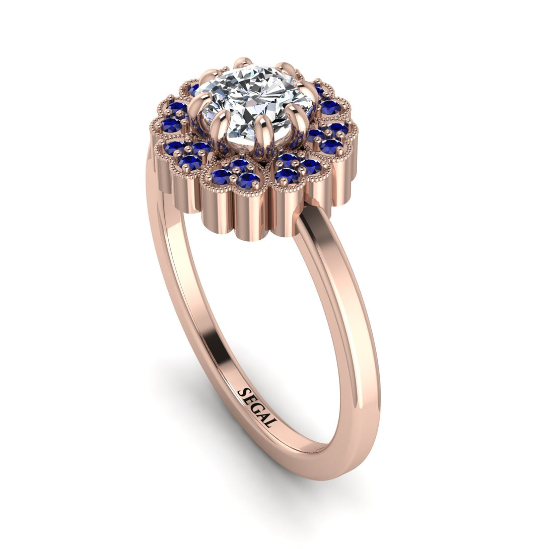 Double Halo Diamond Cushion Engagement Ring - Sharon No. 62