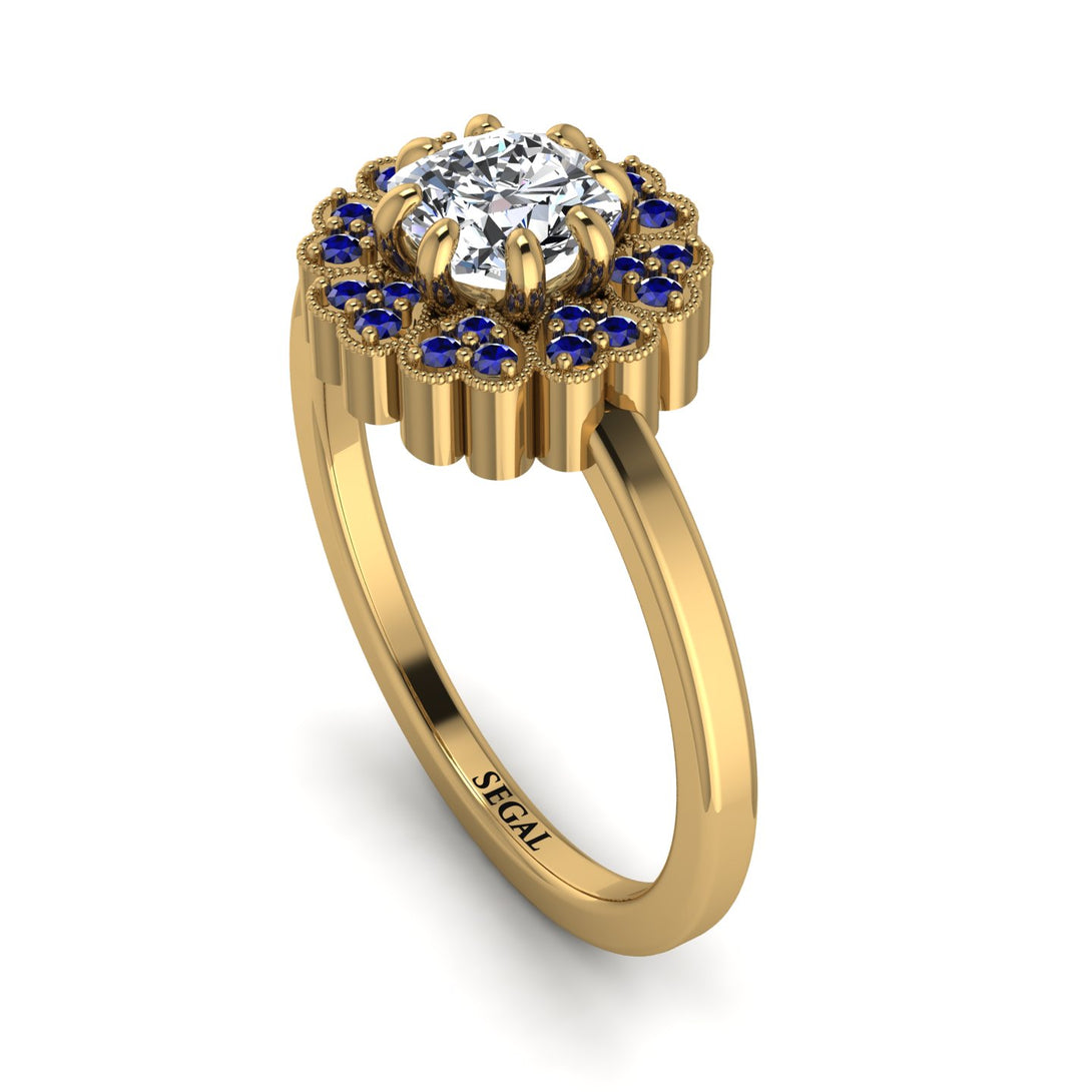 Double Halo Diamond Cushion Engagement Ring - Sharon No. 61