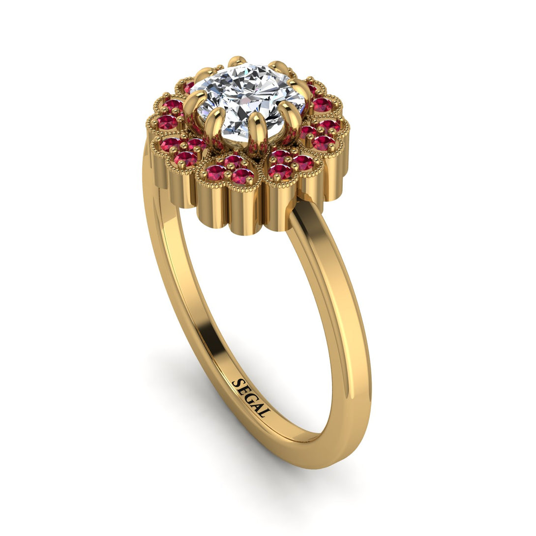 Double Halo Diamond Cushion Engagement Ring - Sharon No. 46