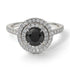 Double Halo Black Diamond Ring - Zoey No. 3 image 2