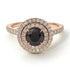 Double Halo Black Diamond Ring - Zoey No. 2 image 2