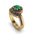 Double Halo Emerald Cushion Bridal Set - Sharon No. 64 image 1