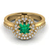 Double Halo Emerald Cushion Bridal Set - Sharon No. 4 image 2