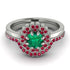 Double Halo Emerald Cushion Bridal Set - Sharon No. 51 image 2