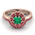 Double Halo Emerald Cushion Bridal Set - Sharon No. 50 image 2