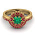 Double Halo Emerald Cushion Bridal Set - Sharon No. 49 image 2