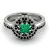 Double Halo Emerald Cushion Bridal Set - Sharon No. 36 image 2