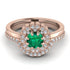 Double Halo Emerald Cushion Bridal Set - Sharon No. 5 image 2