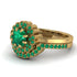 Double Halo Emerald Cushion Bridal Set - Sharon No. 19 image 3