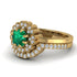 Double Halo Emerald Cushion Bridal Set - Sharon No. 4 image 3