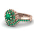 Double Halo Emerald Cushion Bridal Set - Sharon No. 20 image 3
