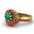 Double Halo Emerald Cushion Bridal Set - Sharon No. 49 image 3