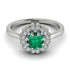Double Halo Emerald Cushion Engagement Ring - Sharon No. 6 image 2