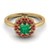 Double Halo Emerald Cushion Engagement Ring - Sharon No. 49 image 2