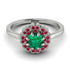Double Halo Emerald Cushion Engagement Ring - Sharon No. 51 image 2