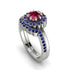Double Halo Ruby Cushion Bridal Set - Sharon No. 72 image 1