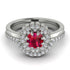 Double Halo Ruby Cushion Bridal Set - Sharon No. 12 image 2