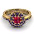 Double Halo Ruby Cushion Bridal Set - Sharon No. 70 image 2