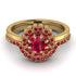 Double Halo Ruby Cushion Bridal Set - Sharon No. 55 image 2