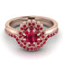 Double Halo Ruby Cushion Bridal Set - Sharon No. 56 image 2