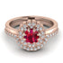 Double Halo Ruby Cushion Bridal Set - Sharon No. 11 image 2