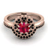Double Halo Ruby Cushion Bridal Set - Sharon No. 41 image 2