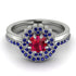 Double Halo Ruby Cushion Bridal Set - Sharon No. 72 image 2