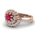 Double Halo Ruby Cushion Bridal Set - Sharon No. 11 image 3