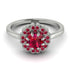 Double Halo Ruby Cushion Engagement Ring - Sharon No. 57 image 2