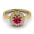 Double Halo Ruby Cushion Engagement Ring - Sharon No. 10 image 2