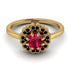 Double Halo Ruby Cushion Engagement Ring - Sharon No. 40 image 2