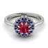 Double Halo Ruby Cushion Engagement Ring - Sharon No. 72 image 2