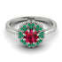 Double Halo Ruby Cushion Engagement Ring - Sharon No. 27 image 2