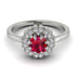 Double Halo Ruby Cushion Engagement Ring - Sharon No. 12 image 2