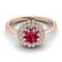 Double Halo Ruby Cushion Engagement Ring - Sharon No. 11 image 2