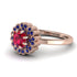 Double Halo Ruby Cushion Engagement Ring - Sharon No. 71 image 3