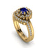 Double Halo Sapphire Cushion Bridal Set - Sharon No. 13 image 1
