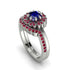 Double Halo Sapphire Cushion Bridal Set - Sharon No. 60 image 1