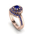 Double Halo Sapphire Cushion Bridal Set - Sharon No. 74 image 1