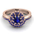 Double Halo Sapphire Cushion Bridal Set - Sharon No. 74 image 2