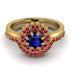 Double Halo Sapphire Cushion Bridal Set - Sharon No. 58 image 2