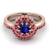 Double Halo Sapphire Cushion Bridal Set - Sharon No. 59 image 2