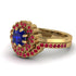 Double Halo Sapphire Cushion Bridal Set - Sharon No. 58 image 3