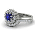 Double Halo Sapphire Cushion Bridal Set - Sharon No. 15 image 3